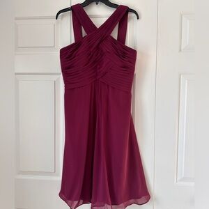 Azazie Amani Raspberry Chiffon Bridesmaid Dress Custom Size